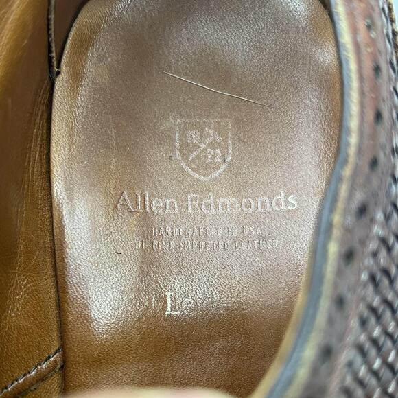 Allen Edmonds Leiden Woven Wingtip Oxford Men Size 8.5 3E Brown Brogue Low Shoes main image 7